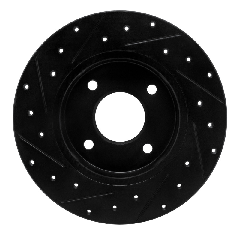 Nissan Sentra Brake Rotor (1) - Rear Right - R1 Concepts - Drilled & Slotted - Black - `04-`06